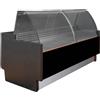 Risto Modello: 120970050023293,Banco refrigerato per macelleria e salumeria vetri curvi semi-ventilato nero +2 +5 °C con vano riserva 104x89x126h cm