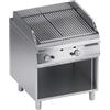 Risto Modello: 112690022052722,Fry top griglia a pietra lavica regolabile in altezza a gas con vano aperto 23 kW 80x90x85h cm