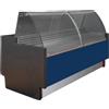 Risto Modello: 120970050363293,Banco refrigerato per macelleria e salumeria vetri curvi semi-ventilato blu +2 +5 °C con vano riserva 104x89x126h cm