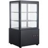Ristoattrezzature Modello: 115480021732953,Frigo vetrina bibite pasticceria doppia temperatura 4 lati in vetro nera 58 lt +2 +10/+30 +90 °C 44,7x40x81,9h cm