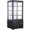 Ristoattrezzature Modello: 115480021742954,Frigo vetrina bibite pasticceria doppia temperatura 4 lati in vetro nera 78 lt +2 +10/+30 +90 °C 44,7x40x96,9h cm