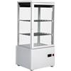 Ristoattrezzature Modello: 115480061732953,Frigo vetrina bibite pasticceria doppia temperatura 4 lati in vetro bianca 58 lt +2 +10/+30 +90 °C 44,7x40x81,9h cm