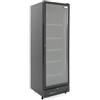 Ristoattrezzature Modello: 114700143773298,Frigo vetrina bibite verticale refrigerata 1 anta in vetro nera +0 +10 °C 380 lt 59,5x59,5x179,5h cm