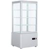 Ristoattrezzature Modello: 115480061742954,Frigo vetrina bibite pasticceria doppia temperatura 4 lati in vetro bianca 78 lt +2 +10/+30 +90 °C 44,7x40x96,9h cm