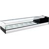 Ristoattrezzature Modello: 97910140072698,Vetrina frigo 1926x400x255h mm 8 vaschette gn 1/3 refrigerata da banco in acciaio inox vetri curvi con motore incorporato