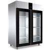 Ristoattrezzature Modello: 104430021099,Armadio frigo refrigerato in acciaio inox 2 ante in vetro 1400 lt ventilato +2 +10°C