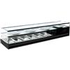 Risto Modello: 98300570020664,Vetrina frigo 2266x410x330h mm 10 vaschette gn 1/3 refrigerata da banco a due piani nera con vetri dritti e con motore incorporato