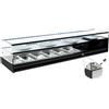 Risto Modello: 98300570060664,Vetrina frigo 2266x410x330h mm 10 vaschette gn 1/3 refrigerata da banco a due piani bianca con vetri dritti e con motore incorporato
