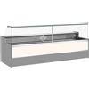 Ristoattrezzature Modello: 11068006952809,Banco refrigerato statico con vano riserva per salumeria e macelleria vetri apribili verso l'alto bianco +4 +6°C 300x98x127h cm
