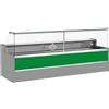 Risto Modello: 11068026952806,Banco refrigerato statico con vano riserva per salumeria e macelleria vetri apribili verso l'alto verde +4 +6°C 150x98x127h cm