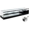 Ristoattrezzature Modello: 98310050110665,Vetrina frigo 1216x410x330h mm refrigerata da banco a due piani argento con vetri dritti motore incorporato e piano liscio