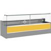 Ristoattrezzature Modello: 11068031952809,Banco refrigerato statico con vano riserva per salumeria e macelleria vetri apribili verso l'alto giallo +4 +6°C 300x98x127h cm