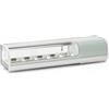 Ristoattrezzature Modello: 98410580061360,Vetrina frigo sushi 135,2x42x26,5h cm 5 gn 1/3 refrigerata da banco bianca con vetri curvi e motore incorporato