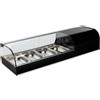 Ristoattrezzature Modello: 98420090661,Vetrina frigo 1926x415x260h mm 8 vaschette gn 1/3 refrigerata da banco nera vetri curvi con motore incorporato