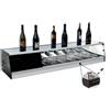 Ristoattrezzature Modello: 98720090020613,Vetrina frigo 1926x410x300h mm 8 vaschette gn 1/3 refrigerata da retrobanco nera vetri dritti specchio interno con motore incorporato