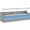 Risto Modello: 11068055952806,Banco refrigerato statico con vano riserva per salumeria e macelleria vetri apribili verso l'alto azzurro +4 +6°C 150x98x127h cm