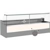 Risto Modello: 11068057952806,Banco refrigerato statico con vano riserva per salumeria e macelleria vetri apribili verso l'alto rovere scuro +4 +6°C 150x98x127h cm
