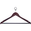 Ristoattrezzature Modello: 10554008,Kit 100 grucce in legno rifinitura noce spessore 1,2 cm con testa ricurva Ø 38mm e anello cromato antifurto
