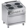 Ristoattrezzature Modello: 112220052062016,Cucina elettrica 4 piastre tonde con forno elettrico 15.8 kW 80x70x85h cm
