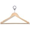 Ristoattrezzature Modello: 10554045,Kit 100 grucce in legno rifinitura acero spessore 1,2 cm con testa ricurva Ø 38mm e anello cromato antifurto