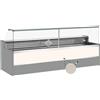 Risto Modello: 11068058952806,Banco refrigerato statico con vano riserva per salumeria e macelleria vetri apribili verso l'alto legno di larice +4 +6°C 150x98x127h cm