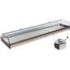 Risto Modello: 98910010060694,Vetrina frigo 2016x380x180h mm refrigerata da banco bianca con vetri curvi, piano liscio, porte a ribaltina e motore remoto incluso