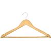Ristoattrezzature Modello: 10556045,Kit 100 grucce in legno rifinitura acero spessore 1,2 cm con testa ricurva Ø 38mm e gancio cromato