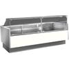 Ristoattrezzature Modello: 115640060023021,Banco refrigerato ventilato bianco per macelleria e salumeria +2+5°C con vano riserva 133x117,5x120h cm vetri dritti