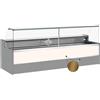 Risto Modello: 11068043952806,Banco refrigerato statico con vano riserva per salumeria e macelleria vetri apribili verso l'alto oro +4 +6°C 150x98x127h cm