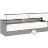 Risto Modello: 11068059952806,Banco refrigerato statico con vano riserva per salumeria e macelleria vetri apribili verso l'alto panna +4 +6°C 150x98x127h cm
