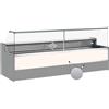Risto Modello: 11068061952807,Banco refrigerato statico con vano riserva per salumeria e macelleria vetri apribili verso l'alto grigio spazzolato +4 +6°C 200x98x127h cm