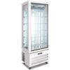 Ristoattrezzature Modello: 108140062062594,Vetrina gelateria ventilata 4 lati in vetro -18 -21°C bianco capacità 248 lt 65x65x195h cm