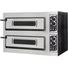 Ristoattrezzature Modello: 105920070012473,Forno elettrico panetteria per pane meccanico monofase porta in vetro 2 teglie 60x40 cm 2 camere da 62x50x12h cm - 4 termostati