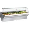 Risto Modello: 111350060012456,Banco refrigerato statico con vano riserva per macelleria e salumeria bianco vetri curvi 104x91x129h cm