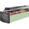 Ristoattrezzature Modello: 10601248154050,Banco refrigerato per pasticceria panineria ventilato Verde chiaro +3 +5°C 133x90x119,1h cm frontale basso
