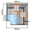 Ristoattrezzature Modello: 116420061053058,Espositore refrigerato ventilato angolo 90° chiuso vetri dritti bianco +2 +5 °C 146,8x146,8x120h cm