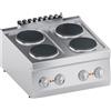 Ristoattrezzature Modello: 111850001582834,Cucina elettrica da banco 4 piastre di cottura 8 kW 60x60x28h cm