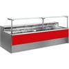 Ristoattrezzature Modello: 10991001942746,Banco refrigerato ventilato con vano riserva per salumeria e macelleria rosso 0 +2°C 150x109x128h cm