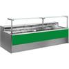 Ristoattrezzature Modello: 10991026942746,Banco refrigerato ventilato con vano riserva per salumeria e macelleria verde 0 +2°C 150x109x128h cm