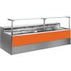 Ristoattrezzature Modello: 10991029942746,Banco refrigerato ventilato con vano riserva per salumeria e macelleria arancio 0 +2°C 150x109x128h cm