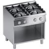 Ristoattrezzature Modello: 112050001652016,Cucina a gas 4 fuochi con vano aperto e fiamma pilota 29.4 kW 80x70x85h cm