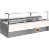 Ristoattrezzature Modello: 10991043942748,Banco refrigerato ventilato con vano riserva per salumeria e macelleria oro 0 +2°C 250x109x128h cm