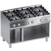 Ristoattrezzature Modello: 112050011662020,Cucina a gas 6 fuochi con vano aperto e fiamma pilota 44.1 kw 120x70x85h cm