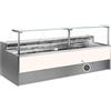 Ristoattrezzature Modello: 10991057942746,Banco refrigerato ventilato con vano riserva per salumeria e macelleria rovere scuro 0 +2°C 150x109x128h cm