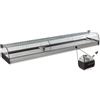 Ristoattrezzature Modello: 10000500021823,Vetrina a doppia zona di temperatura 2016x410x250h mm +1 +5 °C/ +20 +90 °C nera con vetri curvi e motore remoto incluso