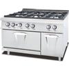 Ristoattrezzature Modello: 117280013098,Cucina a Gas potenziata 6 fuochi con forno a Gas S/70 120x70 cm