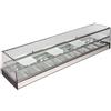 Ristoattrezzature Modello: 99240220061842,Vetrina frigo 1156x395x325h mm 6 vaschette gn 1/3 refrigerata da banco a due piani bianca con vetri dritti, porte a ribaltina e motore remoto incluso