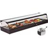 Ristoattrezzature Modello: 99600040060686,Vetrina frigo 1516x410x250h mm refrigerata da banco bianca con vetri dritti, porte scorrevoli su entrambi i lati e motore remoto incluso
