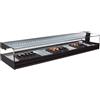 Risto Modello: 99780010021769,Vetrina frigo sushi 1926x410x245h mm refrigerata da banco nera con vetri dritti, piano liscio e motore remoto incluso