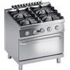 Ristoattrezzature Modello: 112130001672016,Cucina a gas 4 fuochi con forno a gas e fiamma pilota 36.9 kW 80x70x85h cm
